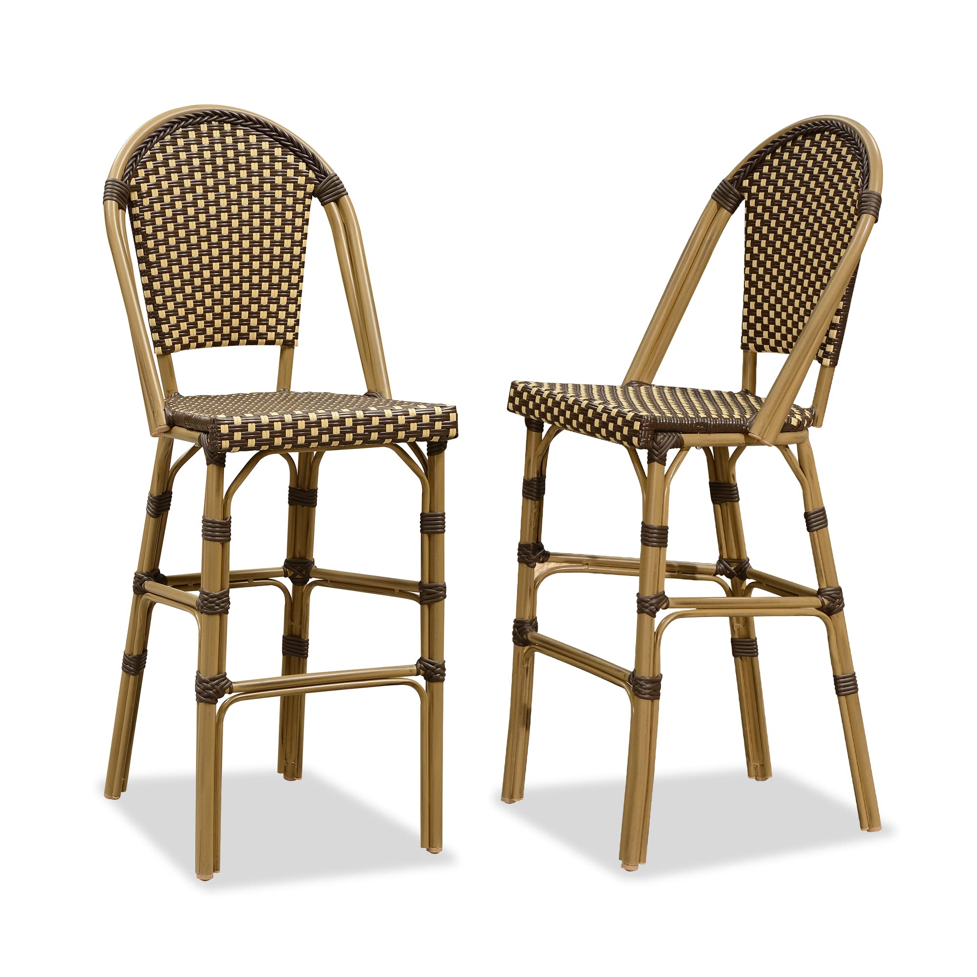 Amazon.com : PURPLE LEAF French Bar Stool Set of 2 Bamboo Print